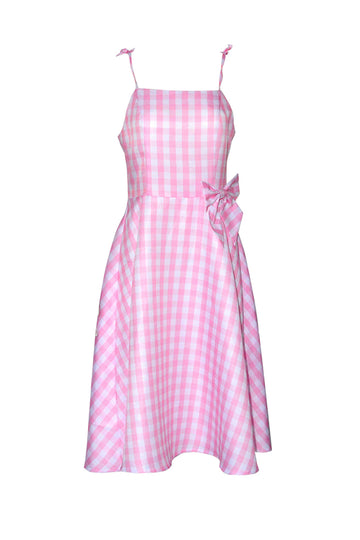 Pink Plaid Pin Up 1950s Conjunto de acessórios de vestido